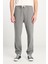 Regular Fit Normal Kesim Normal Bel Ribanalı Paça Gri Melanj Sweatpant Jogger 3