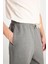 Regular Fit Normal Kesim Normal Bel Ribanalı Paça Gri Melanj Sweatpant Jogger 5