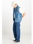 %100 Pamuk Relaxed Fit Geniş Kesim Cep Detaylı Mavi Denim Yelek 3