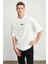 Baskılı Oversize T-Shirt - Beyaz 3