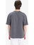 Oversize Geniş Kalıp Bisiklet Yaka Basic Düz Kısa Kollu Tişört E6885AXNS 4