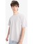Oversize Geniş Kalıp Bisiklet Yaka Basic Düz Kısa Kollu Tişört E6885AXNS 1
