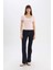 Slim Fit Dar Kesim Yuvarlak Yaka Basic Düz Fitilli Kaşkorse Kısa Kollu Tişört E5781AX25SP 2
