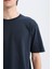 Oversize Geniş Kalıp Bisiklet Yaka Basic Düz Kısa Kollu Tişört E6885AXNS 5