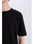 Oversize Geniş Kalıp Bisiklet Yaka Basic Düz Kısa Kollu Tişört E6885AXNS 5