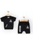 Baby Marka Moşino Desen İnterlok Şortlu İkili Takım Unisex 6-24 Ay 1