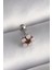 316L Çelik Gümüş Renk Zirkon Taşlı Çiçek Tragus Piercing - Lisinya 1