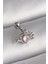 316L Çelik Gümüş Renk Pembe Mineli Kalp Zirkon Taş Detay Tragus Piercing - Lisinya 1