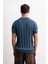 Dokulu Polo Yaka Triko Indigo T-Shırt 5