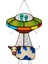Boyalı Ufo Kolye Vitray Pencere Paneli Kapı Asma Bahçe Ev Dekorasyonu Lekeli B (Yurt Dışından) 1