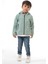 Erkek Çocuk Mint Yeşili Astarlı Su ve Rüzgar Geçirmez Kapüşonlu Çift Fermuarlı Yağmurluk Y15C 3