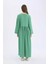 Regular Fit Bisiklet Yaka Gofre Dokulu Uzun Kollu Maxi Elbise E6597AX25SP 8