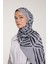 Pure Tone Şal - V Desen - Gümüş - Siyah 3