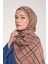 Pure Tone Şal - Kare Desen - Sütlükahve - Kahve 4