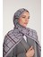 Pure Tone Şal - Kare Desen - Gümüş - Bordo 3