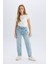 Kız Çocuk Paperbag Dar Paça Jean Pantolon D9696A825SP 4