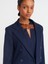 60756 Kruvaze Düğmeli Crop Blazer-Lacivert 4