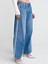 71755 Yanı Şeritli Balon Denim Pantolon-Mavi 3