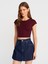 30528 Pamuk Ve Modal Karışımlı Crop Top-Siyah 1