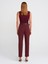 71614 Kemerli Yüksek Bel Pantolon-Bordo 2
