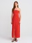 90758 Straplez Elbise-Kırmızı 1