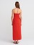 90758 Straplez Elbise-Kırmızı 2
