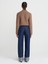 71758 Paçası Kıvrık Simli Wide Leg Denim Pantolon-Lacivert 2