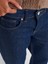 71758 Paçası Kıvrık Simli Wide Leg Denim Pantolon-Lacivert 4