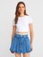 31175 Bisiklet Yaka Crop Top-Beyaz 1