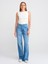 71774 Kalın Kumaş Straight Denim Pantolon-Mavi 1