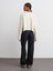 71758 Paçası Kıvrık Simli Wide Leg Denim Pantolon-Lacivert 3