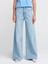 71776 Kar Yıkama Geniş Kesim Denim Pantolon-Mavi 3