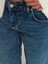 71743 Paçası Kıvrık Geniş Kesim Denim Pantolon-Mavi 3