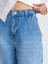 71795 Taşlanmış Balon Denim Pantolon-Mavi 4