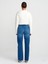 71742 Lazer Yıkama Stright Denim Pantolon-Mavi 2