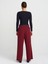 71577 Kemerli ve Pilili Pantolon-Bordo 2