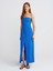 90758 Straplez Elbise-Saks 1