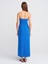 90758 Straplez Elbise-Saks 2