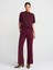 71598 Uzun Dökümlü Şık Pantolon-Bordo 1