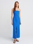 90758 Straplez Elbise-Saks 4
