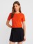 31655 Bisiklet Yaka Crop Top-Kırmızı 1
