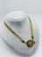 Çeyrekli Çelik Kolye (Gold) 010683 1