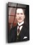 Mustafa Kemal Atatürk Cam Tablo- Ev ve Ofis Dekorasyonu-Duvar Dekorasyonu-Türk Bayrağı-Insan 3