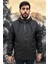 Erkek Siyah Içi Kürklü Su ve Rüzgar Geçirmez Kapüşonlu Kışlık Mont & Kaban & Parka ML-FMM-100 1