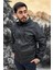 Erkek Siyah Içi Kürklü Su ve Rüzgar Geçirmez Kapüşonlu Kışlık Mont & Kaban & Parka ML-FMM-100 5
