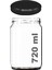 720 ml Metal Siyah Kapaklı Bal Kavanozu 720 cc Şeffaf Konserve Kavanoz 1 Adet (1 kg Bal Alır) 1