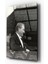 Mustafa Kemal Atatürk Siyah Beyaz Yan Profil Cam Tablo- Ev ve Ofis Dekorasyonu-Hediyelik-Dekoratif-Atatürk 4