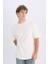 Boxy Fit Bisiklet Yaka Kısa Kollu Basic Düz Waffle Tişört B4443AX25SP 1