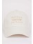 Kadın Nakışlı Keten Cap Şapka B7809AX25SM 5