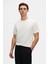 Slim Fit Ekru Baskılı T-Shirt 1
